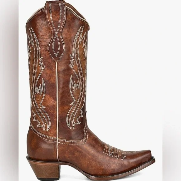 Circle G woman’s Tan Embroidery and studs boots size 8.5M L2068 - Picture 4 of 5